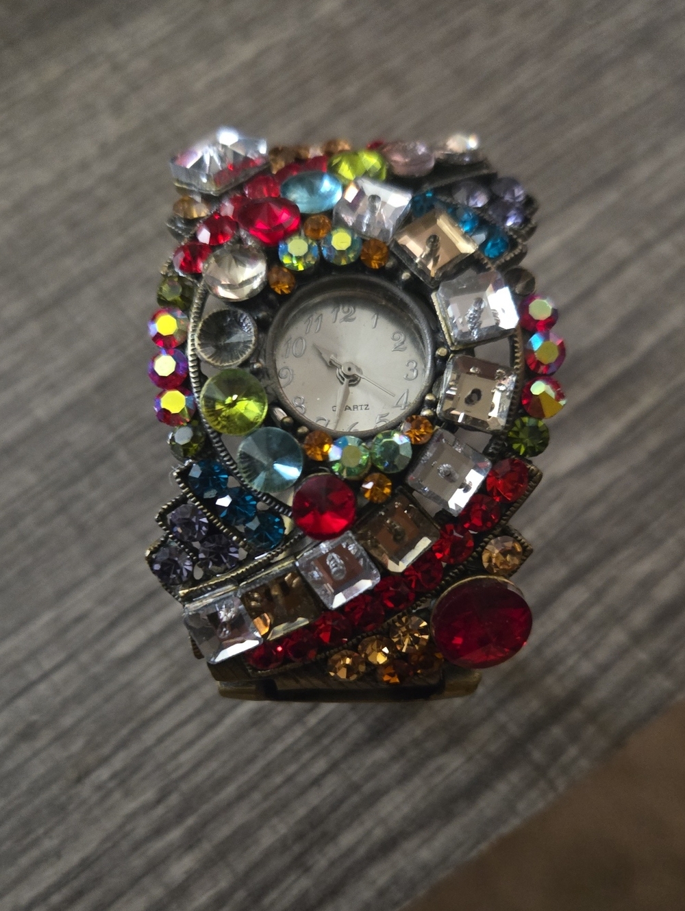 Multicolor Crystal Cluster Women's Bracelet Quartz Watch